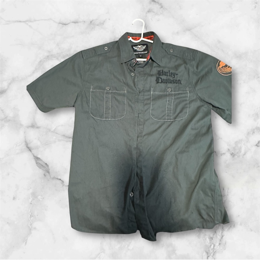 Harley davidson button up shirt